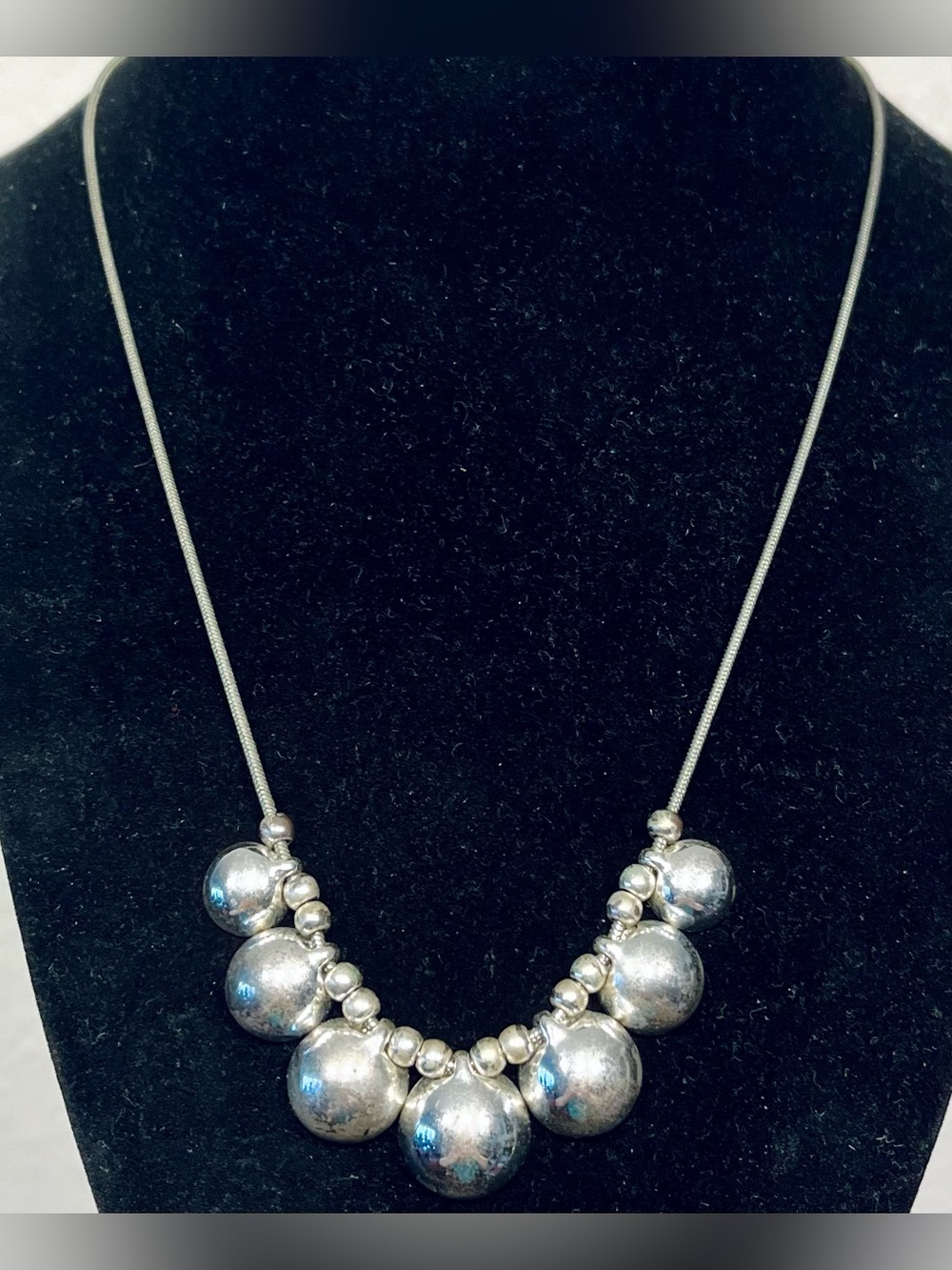 Jones New York Silver Slide Rounded Drop Necklace
